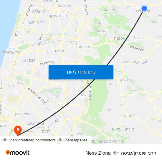 מפת קרני שומרון/כניסה לNess Ziona