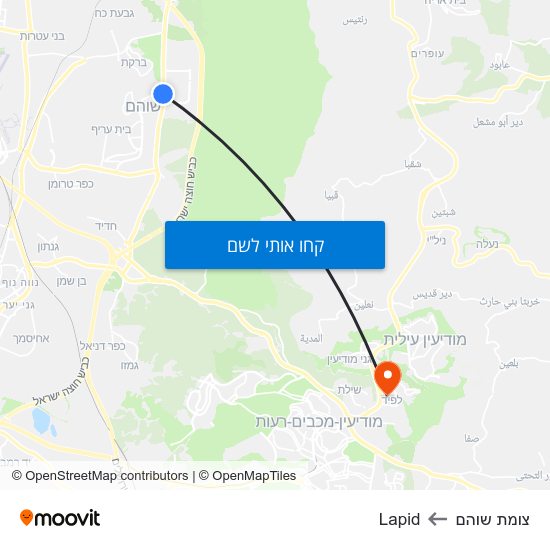 מפת צומת שוהם לLapid