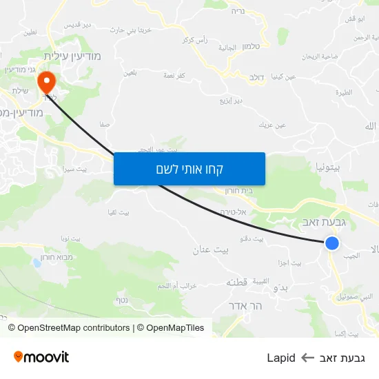 מפת גבעת זאב לLapid