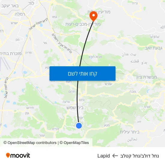 מפת נחל דולב/נחל קטלב לLapid