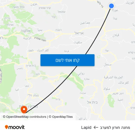 מפת מחנה חורון למערב לLapid