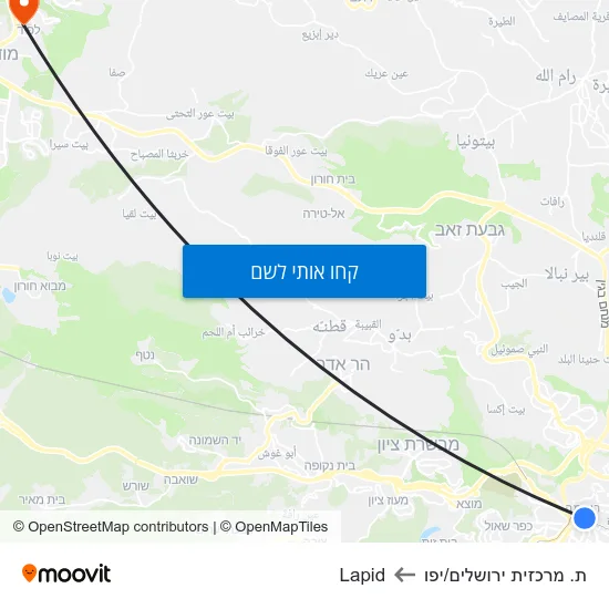 מפת ת. מרכזית ירושלים/יפו לLapid
