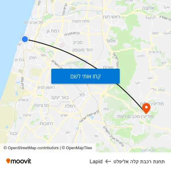 מפת תחנת רכבת קלה אליפלט לLapid