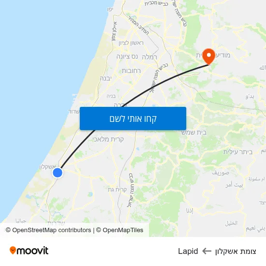 מפת צומת אשקלון לLapid