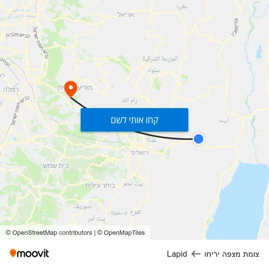 מפת צומת מצפה יריחו לLapid