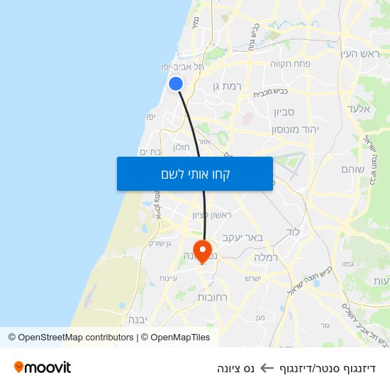 מפת דיזנגוף סנטר/דיזנגוף לנס ציונה