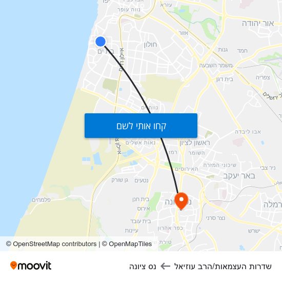 מפת שדרות העצמאות/הרב עוזיאל לנס ציונה