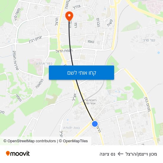 מפת מכון וייצמן/הרצל לנס ציונה