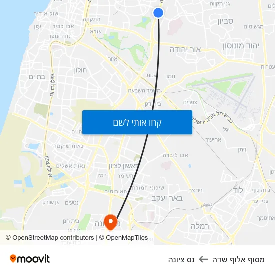 מפת מסוף אלוף שדה לנס ציונה