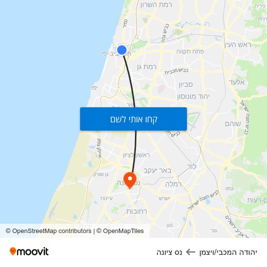 מפת יהודה המכבי/ויצמן לנס ציונה