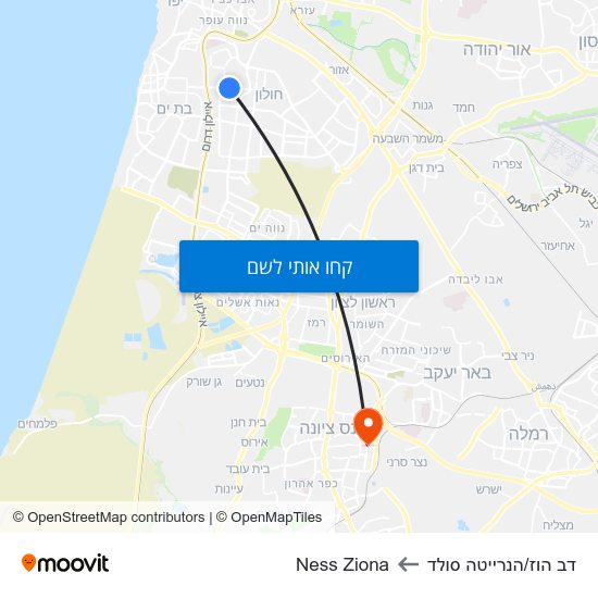 מפת דב הוז/הנרייטה סולד לNess Ziona