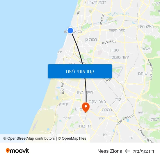 מפת דיזנגוף/בזל לNess Ziona