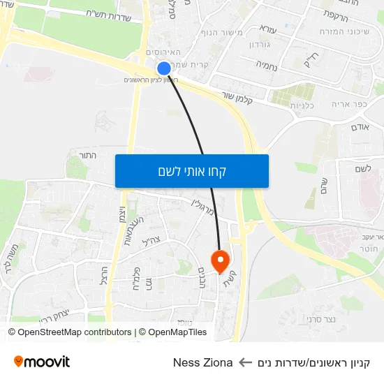 מפת קניון ראשונים/שדרות נים לNess Ziona