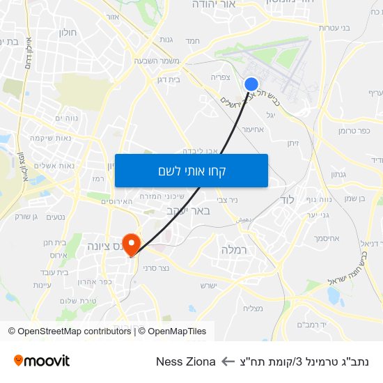 מפת נתב''ג טרמינל 3/קומת תח''צ לNess Ziona