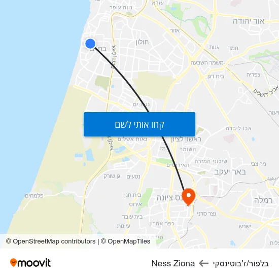 מפת בלפור/ז'בוטינסקי לNess Ziona