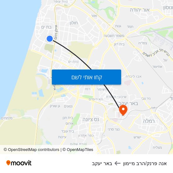 מפת אנה פרנק/הרב מיימון לבאר יעקב