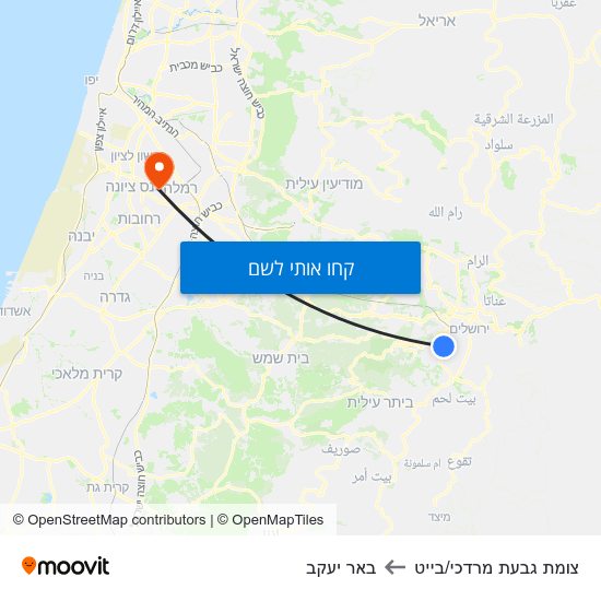 מפת צומת גבעת מרדכי/בייט לבאר יעקב