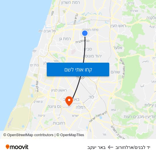 מפת יד לבנים/ארלוזורוב לבאר יעקב