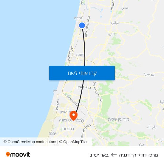 מפת מרכז דוד/דרך דגניה לבאר יעקב