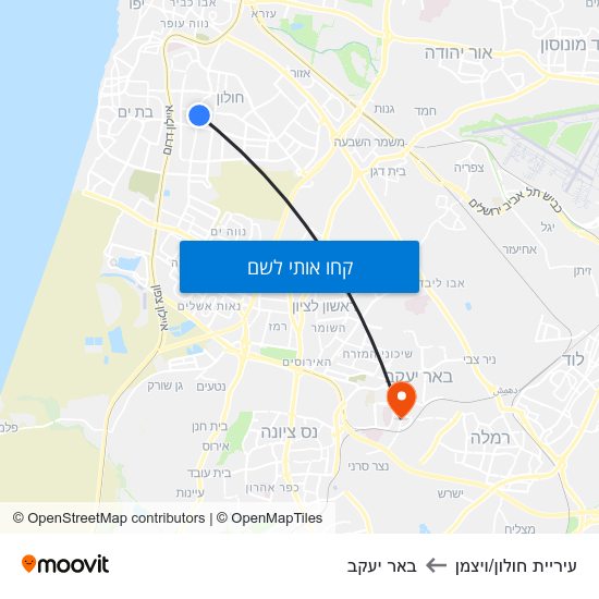 מפת עיריית חולון/ויצמן לבאר יעקב