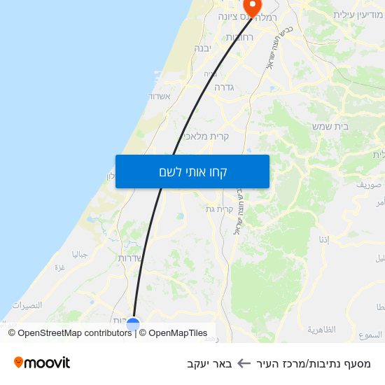 מפת מסעף נתיבות/מרכז העיר לבאר יעקב