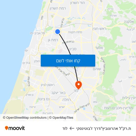 מפת ת.רק''ל אהרונוביץ'/דרך ז'בוטינסקי ללוד