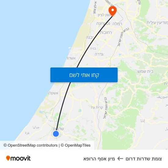 מפת צומת שדרות דרום למיון  אסף הרופא