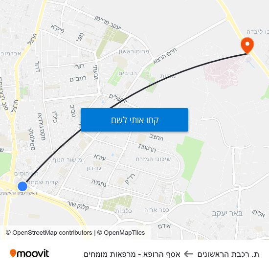 מפת ת. רכבת הראשונים לאסף הרופא - מרפאות מומחים