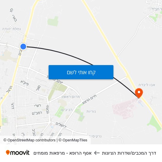 מפת דרך המכבים/שדרות הציונות לאסף הרופא - מרפאות מומחים