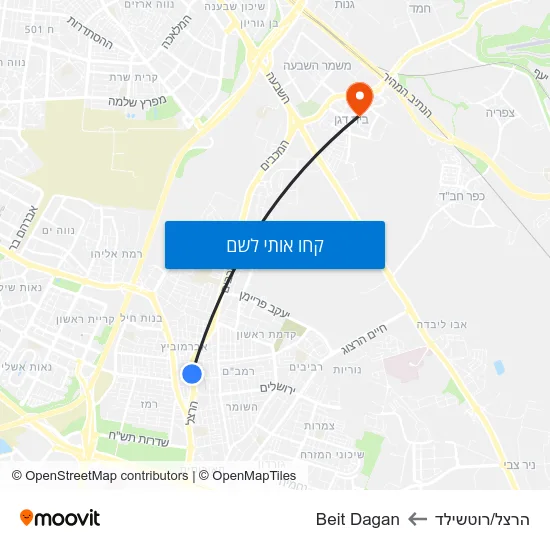 מפת הרצל/רוטשילד לBeit Dagan