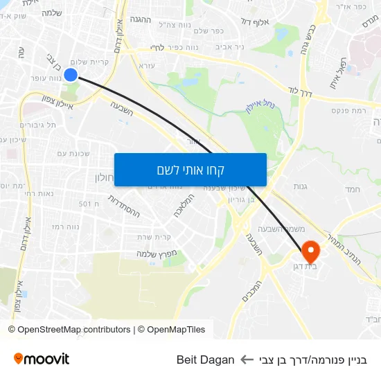 מפת בניין פנורמה/דרך בן צבי לBeit Dagan