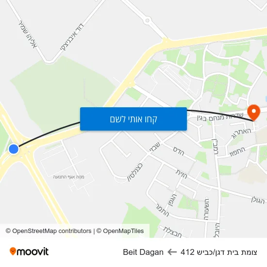 מפת צומת בית דגן/כביש 412 לBeit Dagan