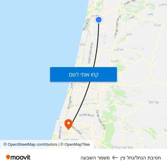 מפת חטיבת הנחל/נחל צין למשמר השבעה