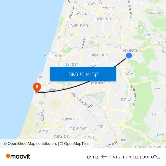 מפת בי''ס תיכון בגין/יהודה הלוי לבת ים