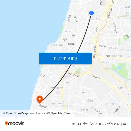 מפת אבן גבירול/אליעזר קפלן לבת ים