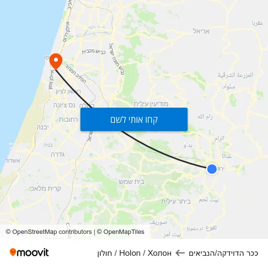 מפת ככר הדוידקה/הנביאים לHolon / Холон / חולון