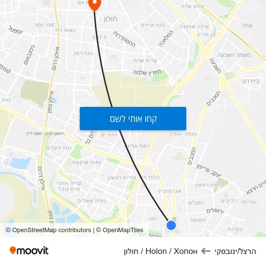 מפת הרצל/ינובסקי לHolon / Холон / חולון
