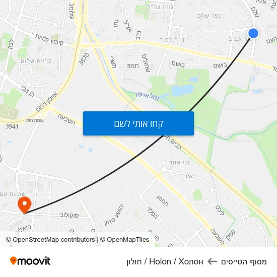 מפת מסוף הטייסים לHolon / Холон / חולון