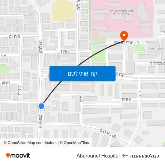 מפת כצנלסון/ההגנה לAbarbanel Hospital