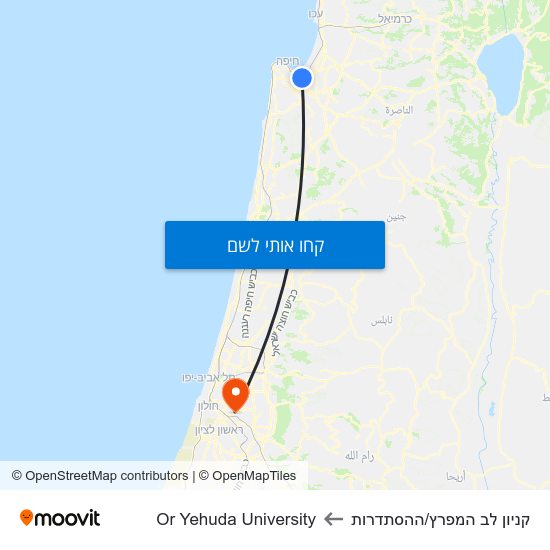 מפת קניון לב המפרץ/ההסתדרות לOr Yehuda University