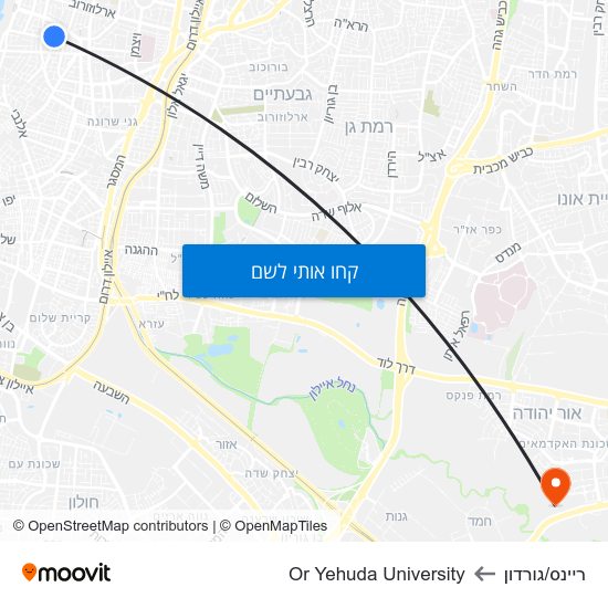 מפת ריינס/גורדון לOr Yehuda University