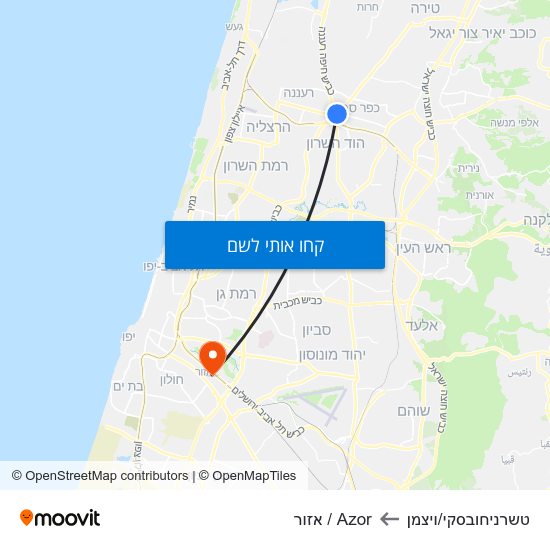 מפת טשרניחובסקי/ויצמן לAzor / אזור