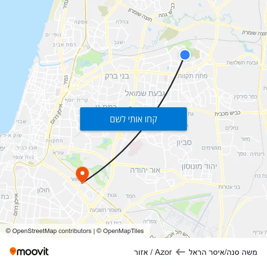 מפת משה סנה/איסר הראל לAzor / אזור