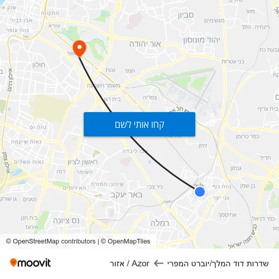 מפת שדרות דוד המלך/יוברט המפרי לAzor / אזור