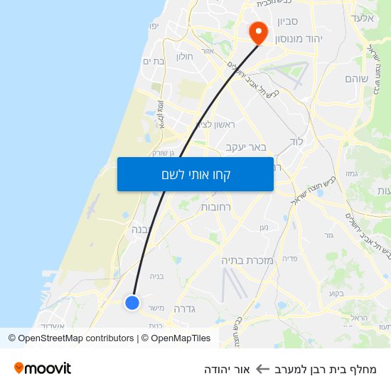 מפת מחלף בית רבן למערב לאור יהודה