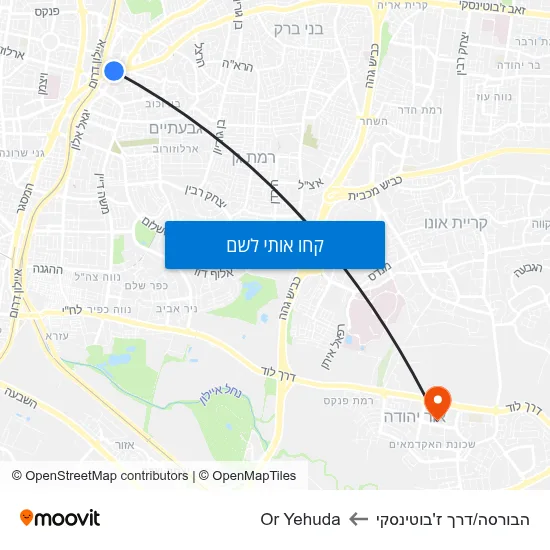 מפת הבורסה/דרך ז'בוטינסקי לOr Yehuda
