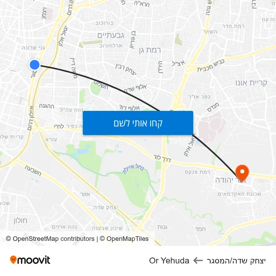 מפת יצחק שדה/המסגר לOr Yehuda