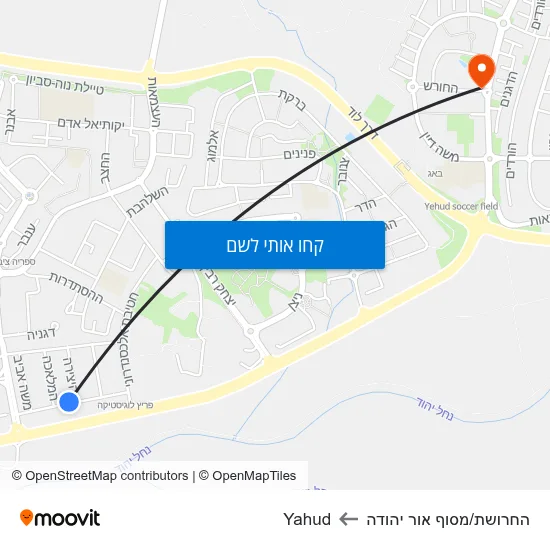 מפת החרושת/מסוף אור יהודה לYahud