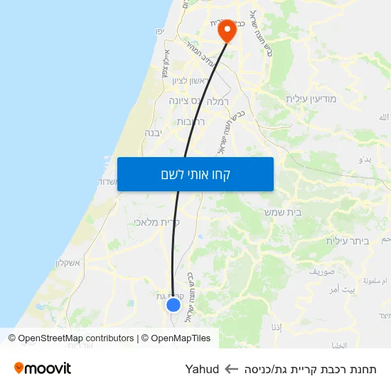 מפת תחנת רכבת קריית גת/כניסה לYahud