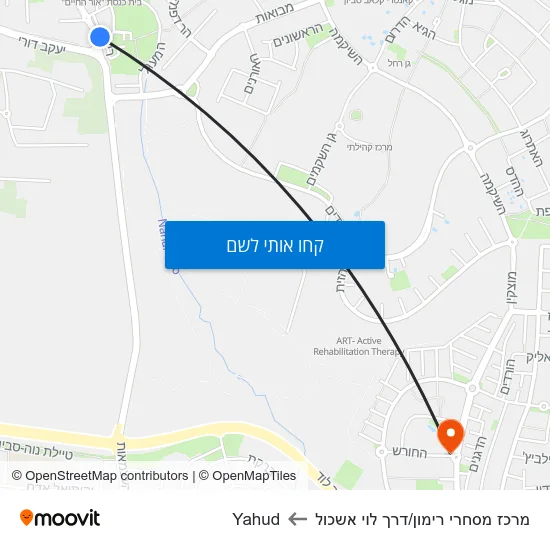 מפת מרכז מסחרי רימון/דרך לוי אשכול לYahud
